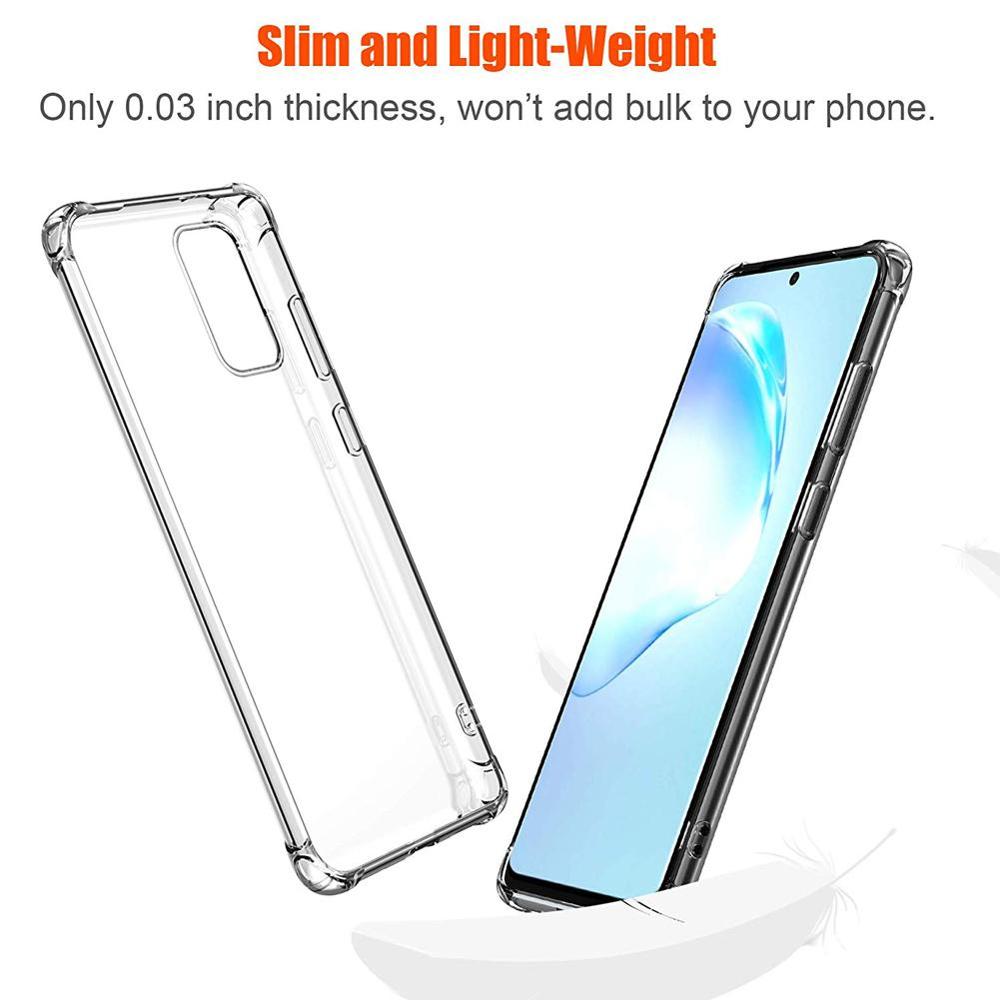 Transparente para Samsung Galaxy S20 FE caso + vidrio templado TPU Gel suave caja de piel S20 edición Galaxy S20 Lite funda