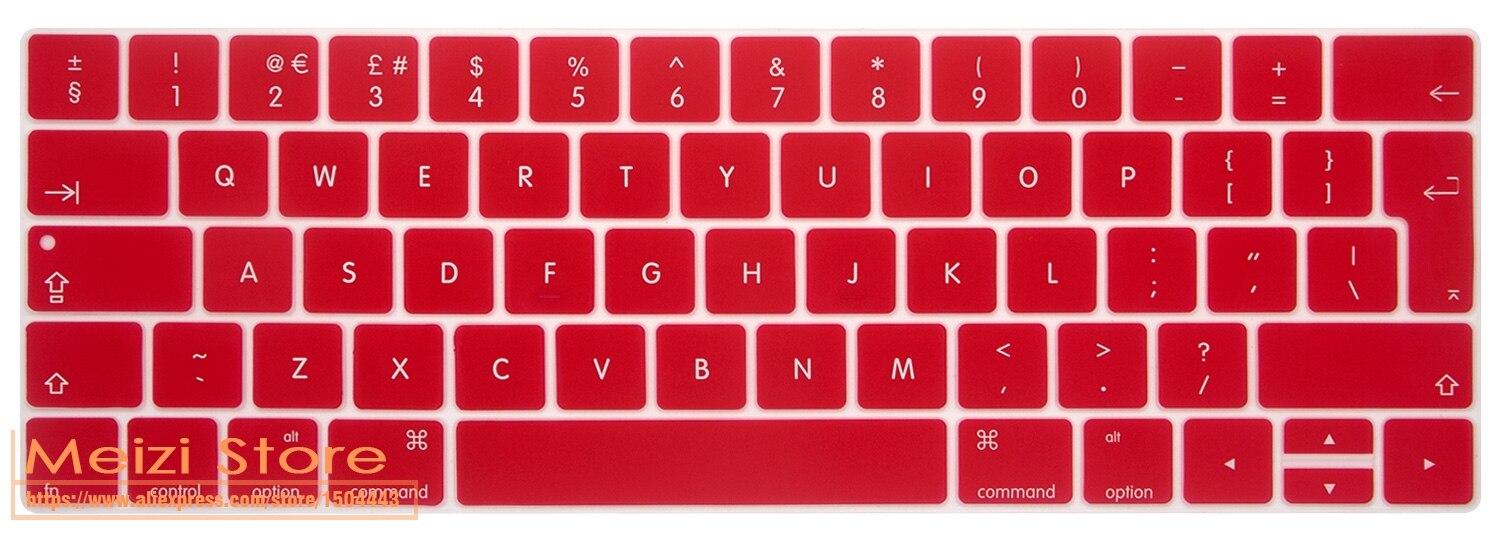 Silicone Laptop Keyboard Cover for Macbook Pro 13/15 Inch Touchbar EU Version A1706 A1707: Red