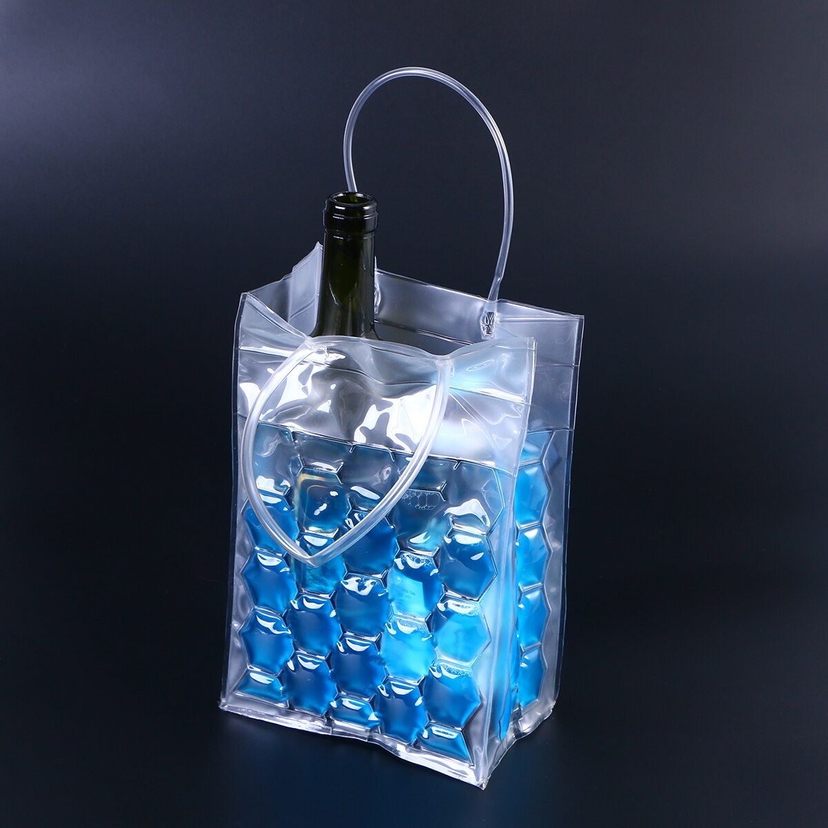 1pc 750ml Environmental Friendly PVC Wine Bottle Chill Cooler Ice Bag 4 Sides Wine Beer Gel Carrier Chilling 2 Bottles Capacity