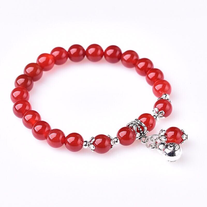 8mm Natürliche rot perlen Armbänder Tibetischen Buddhistischen Gebetskette Armbinde Kürbis Mala Gebet Armbinde für Meditation