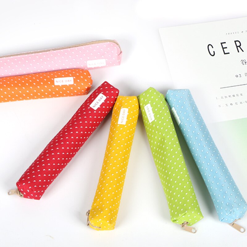 Colorful School Pencil Cases Pencil Bag Stationery for Girls Cute Fabric Pencil Case
