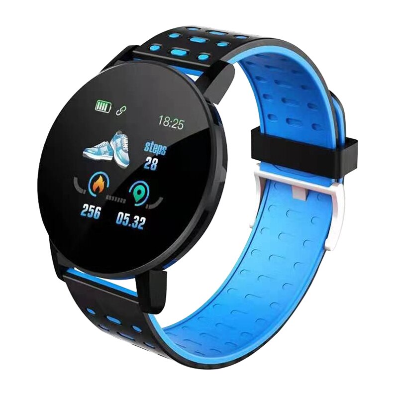 119 Plus Smart Armband Horloge Hartslag Smart Polsband Waterdicht Horloges Band Smartwatch Voor Android Ios: Blauw