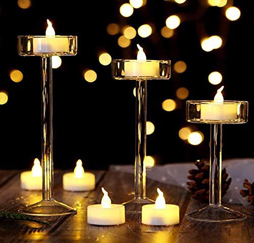 12 Pcs Battery Operated LED Tea Light Candles for Wedding Party Festival Decoration Occasions-Yellow, Non-Flickering
