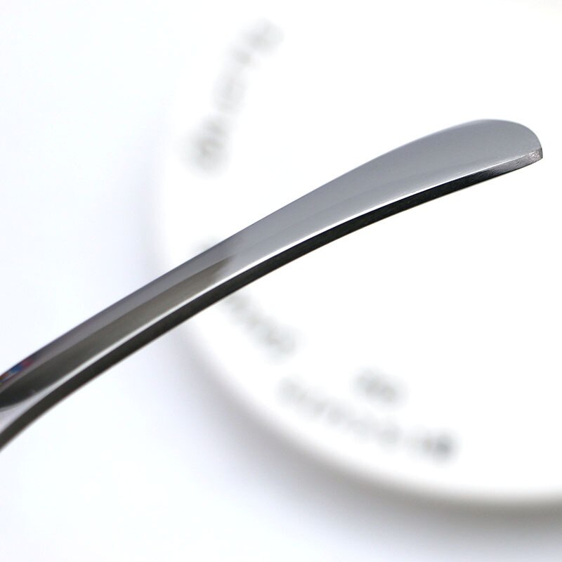 Silver stainless steel soup spoon palace metal round head spoon stirring spoon coffee spoon home kitchen tableware