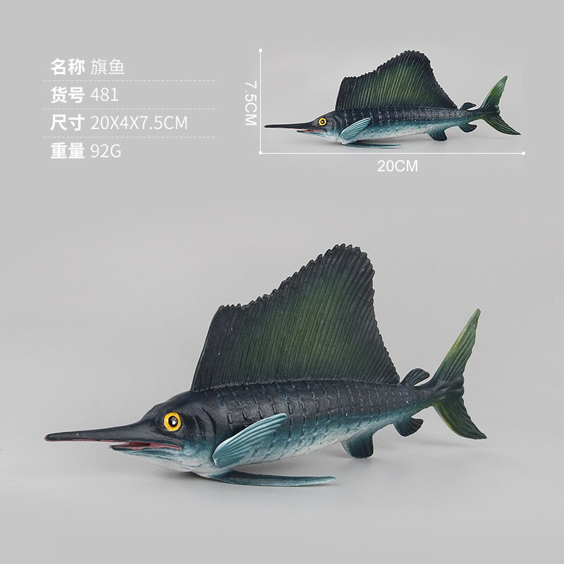 Modell Marine Organismus Meer Aal Dunkleosteus Segelfisch Solide Meeresboden Ebene freundlicher Spielzeug Kognitive: Pl127 481 Sailfish 92G