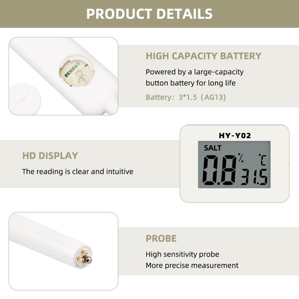 Salinity meter food brine salinity kitchen soup cooked food mariculture precision digital display electronic salt measurement