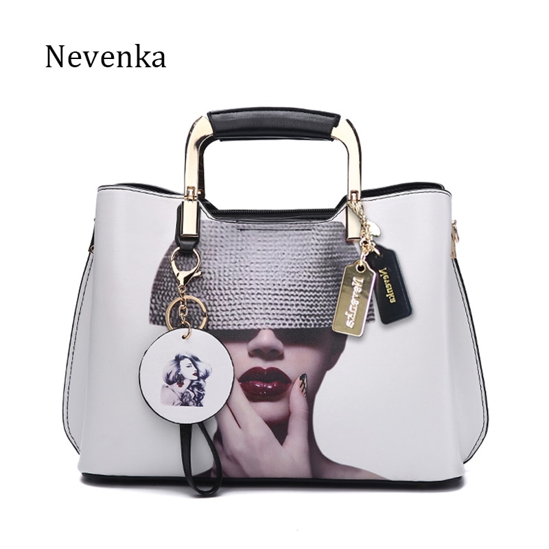 Nevenka Femmes Sac À Main Femme Style Peint Sacs À Bandoulière Fleur Motif Messenger Sacs En Cuir décontracté Fourre-Tout Sac de Soirée