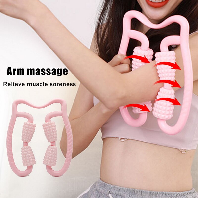 Sfit indendørs u shape point massagerulle til arm ben hals muskelvæv til fitness gym yoga pilates sport 4 hjul