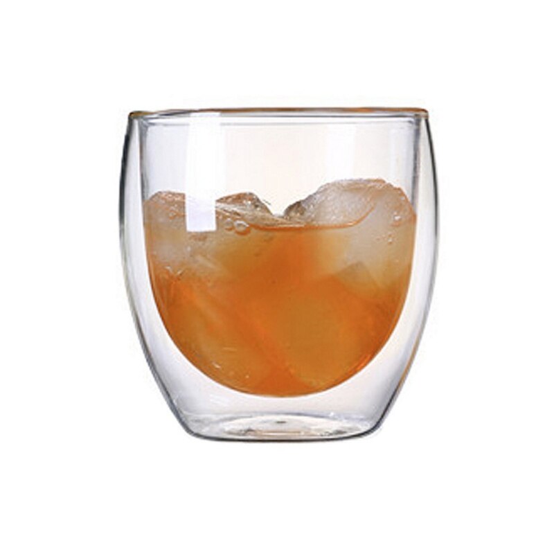 Dubbele Muur Handgemaakte Glas Hittebestendig Koffie Drinken Cup Geïsoleerde Clear Glas Drinkware