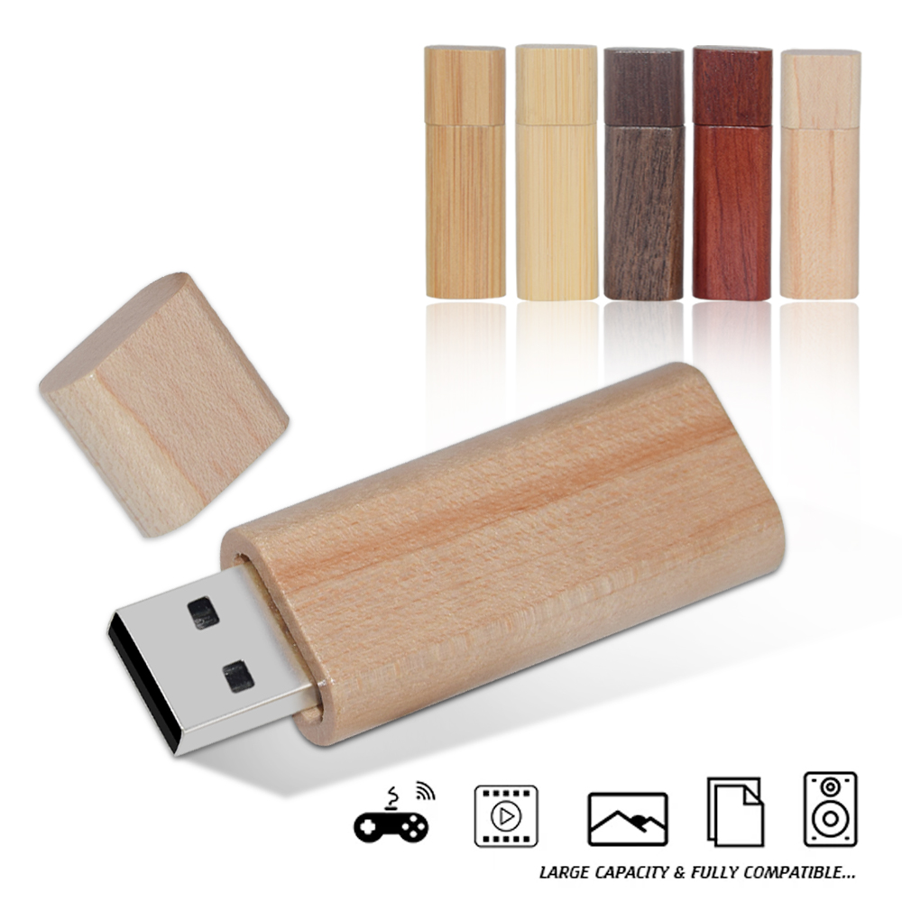 Wooden USB 2.0 Flash Drives Maple Wood Pen Drive 32GB 64GB Photography Wedding Memory Stick
