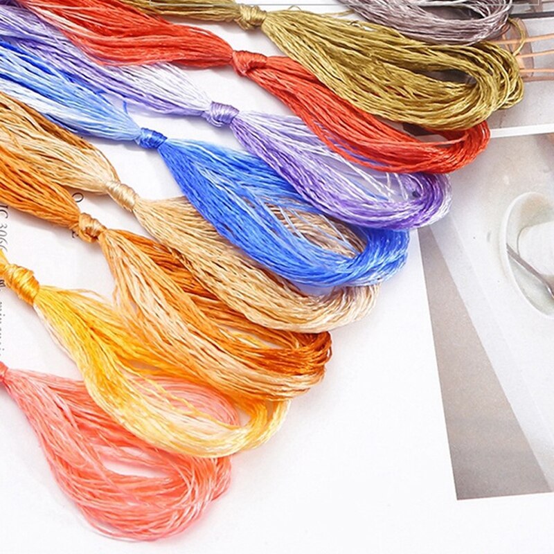 20M Polyester Embroidery Thread Gradient Cross Stitch Floss Threads Cotton Sewing Skeins Skein Kit DIY Sewing Tool Crafts