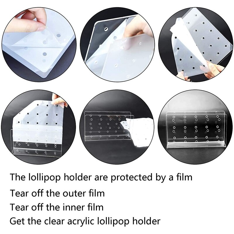2 Pcs of 15-Hole Acrylic Transparent Lollipop Display Stand for Wedding and Birthday Parties