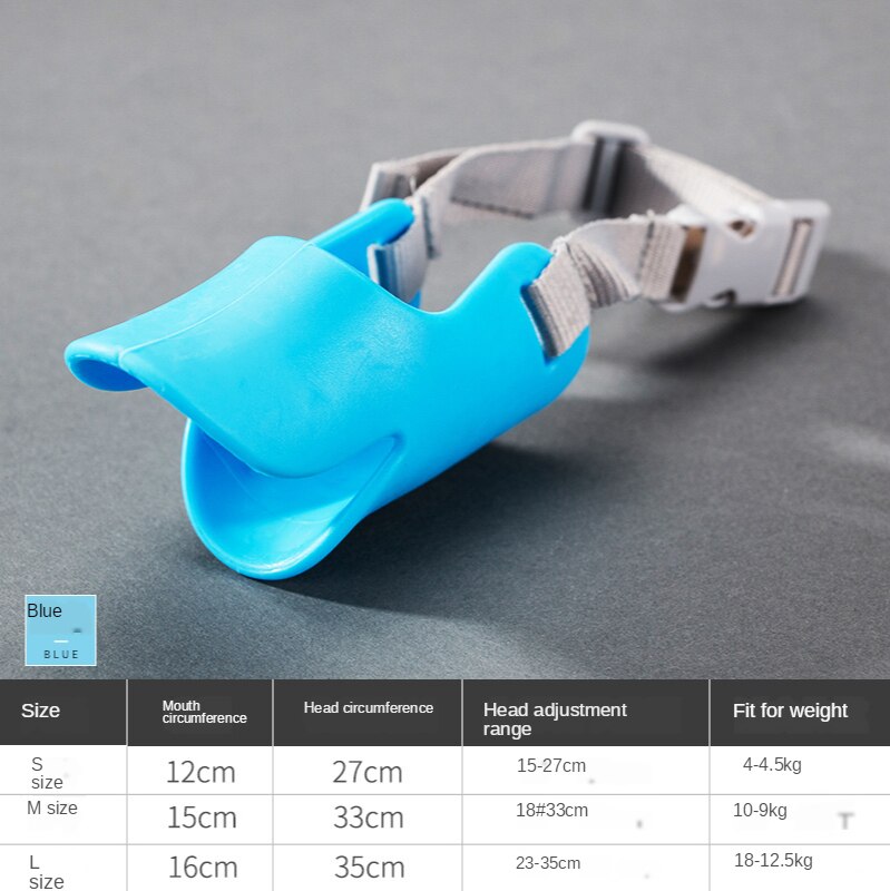 Dog Muzzle Anti-biting, Anti-calling, Anti-eating Teddy Mouthpiece Bark Stopper Pet Mask Pomeranian Corgi Dog Supplies: Blue / L