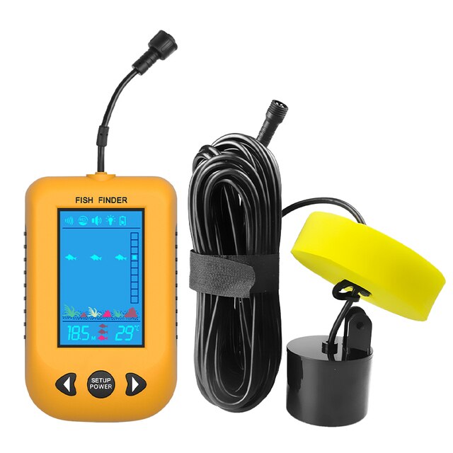 Erchang Portable Fish Finder Water Depth Temperature Echo Sounder Wired Sonar Sensor Transducer Fish Finders: Default Title