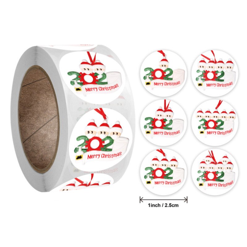 500 stuks kerststicker verpakkingsetiket pot envelop zegel goudfolie 1 inch feestgunsten: H