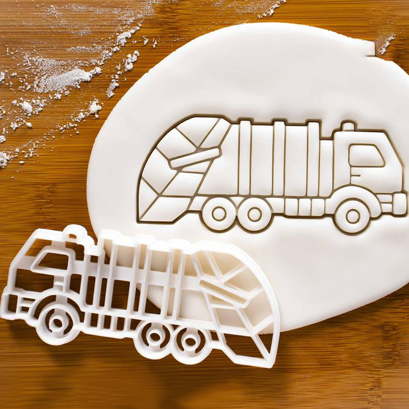 Molde de ingeniería de dibujos animados para galletas, cortador de galletas, glaseado de Fondant, de Tractor, de mantequilla y camión de bomberos: Clearing Truck