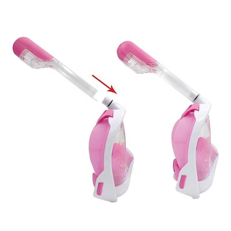 Pink Girl Snorkel Mask Swimming Full Face Diving Mask