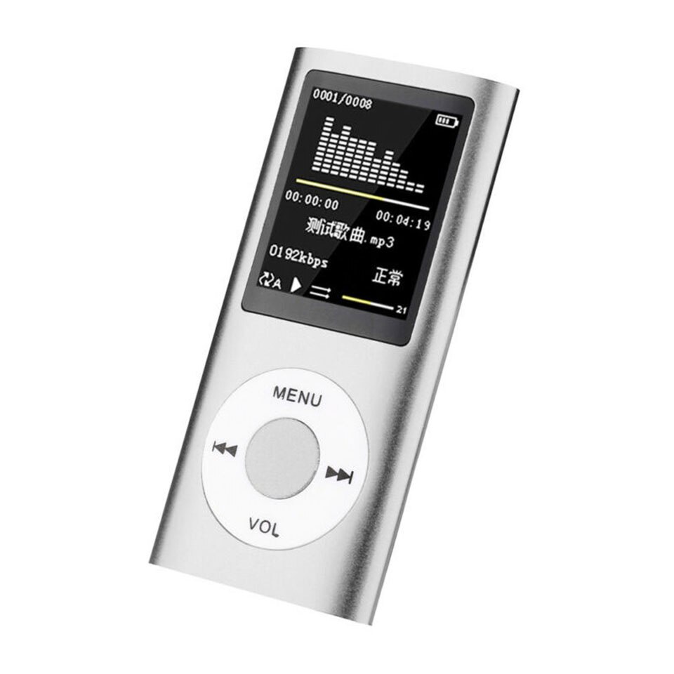 Reproductor Mp4 digital portátil con pantalla lcd txt, radio fm con pantalla led de 1,8 pulgadas, compatible con e-book, reproductor de música mp3, walkman, grabadora de voz: Silver Grey. / with 16gb Sd