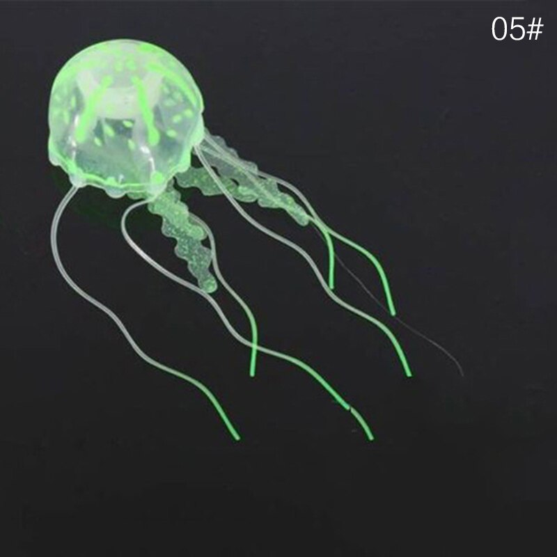 Méduses fluorescentes de Simulation d&#39;aquarium, accessoires de paysage de méduses d&#39;aquarium, ornements de méduses multicolores en option: green