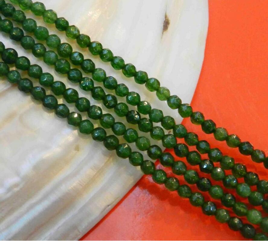 4Mm Facet Natural Green Emerald Ronde Gems Losse Kralen 15"