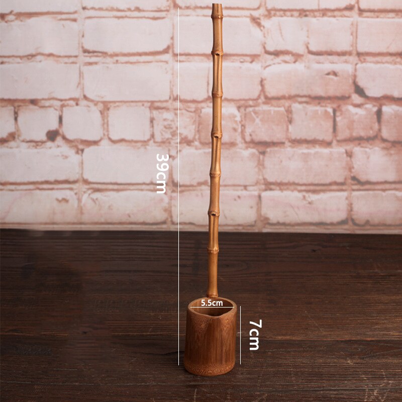 Cuillère à eau de racine de bambou à Long manche, outils de cuisine carbonisés, vaisselle de table, ustensiles de cuisine pour thé Kung Fu outils à thé: D