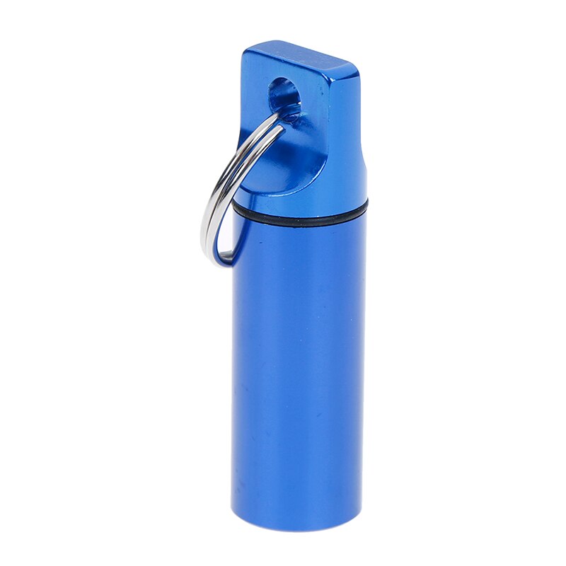 Pastillero de aluminio resistente al agua, estuche para medicamentos, portabotellas, llavero, pastillero para exteriores, pastillero, 4 colores, 1 ud.: Transparente