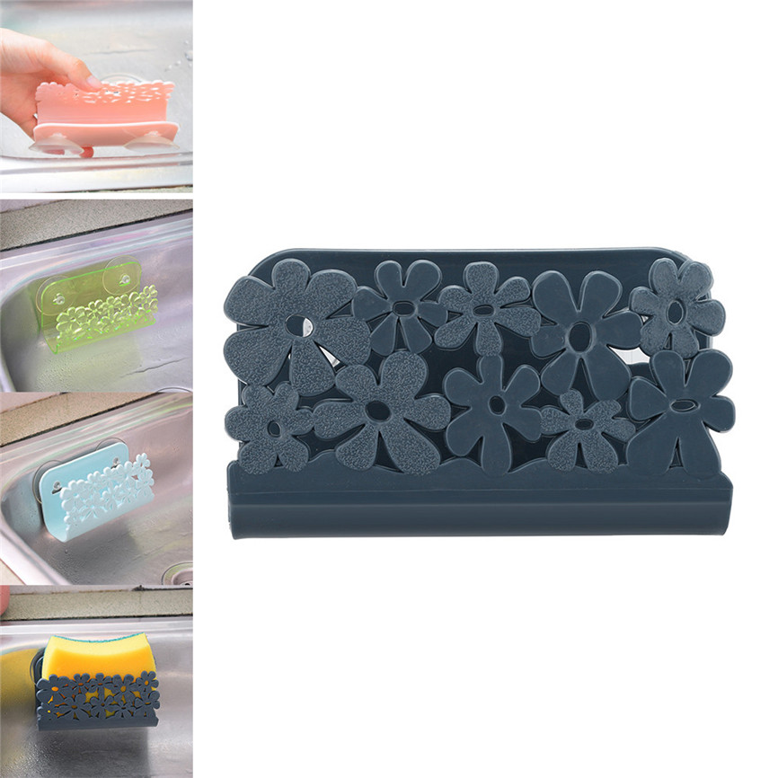 Soporte de esponjas de succión para fregadero de cocina, soporte de estropajos montado en la pared, estante depósito de jabón, soporte de esponja, estante de baño de cocina