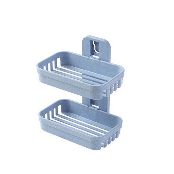 OYOURLIFE ścienna mydelniczka ze słomy pszennej łazienka dwuwarstwowa tacka na mydło mydelniczka prysznicowa akcesoria łazienkowe: podwójnie lekki niebieski