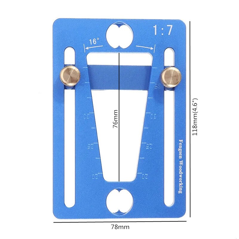Aluminum Alloy Dovetail Marker Adjustable Woodworking Dovetail Guide Template 1:7 Dovetail Marking Gauge for Hand Cut Wood Joint