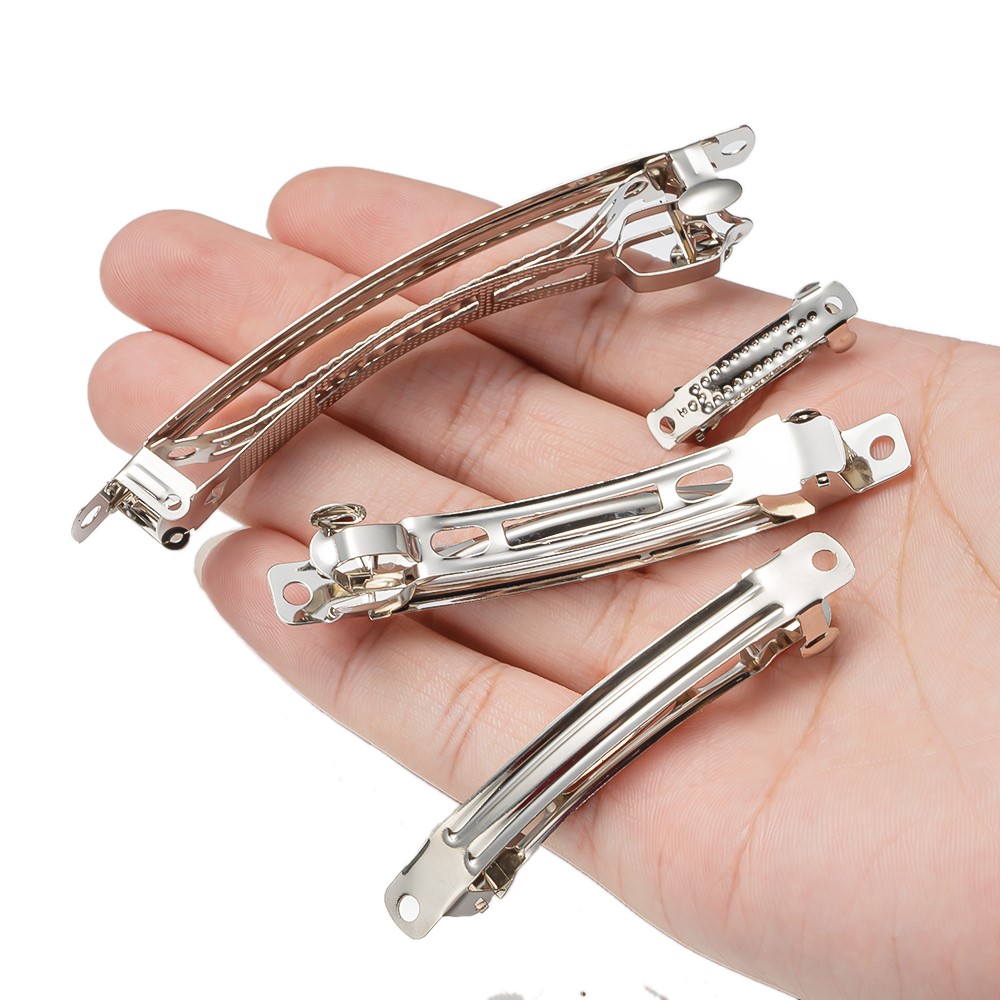 Pasador francés de Metal para el pelo, Base de horquilla a presión, ajuste para bricolaje, soporte para cola de caballo, suministros de joyería, accesorios, 10 Uds.