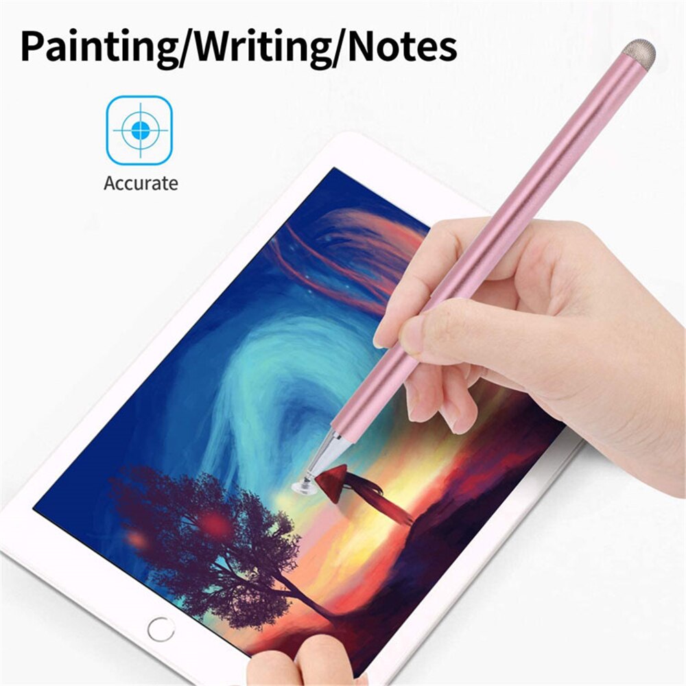 Metal Active Disc Stylus S Pen Capacitive Screen Touch Universal Writing Draw Tablet Notebook Smart Pencil For IPAD Pink Black