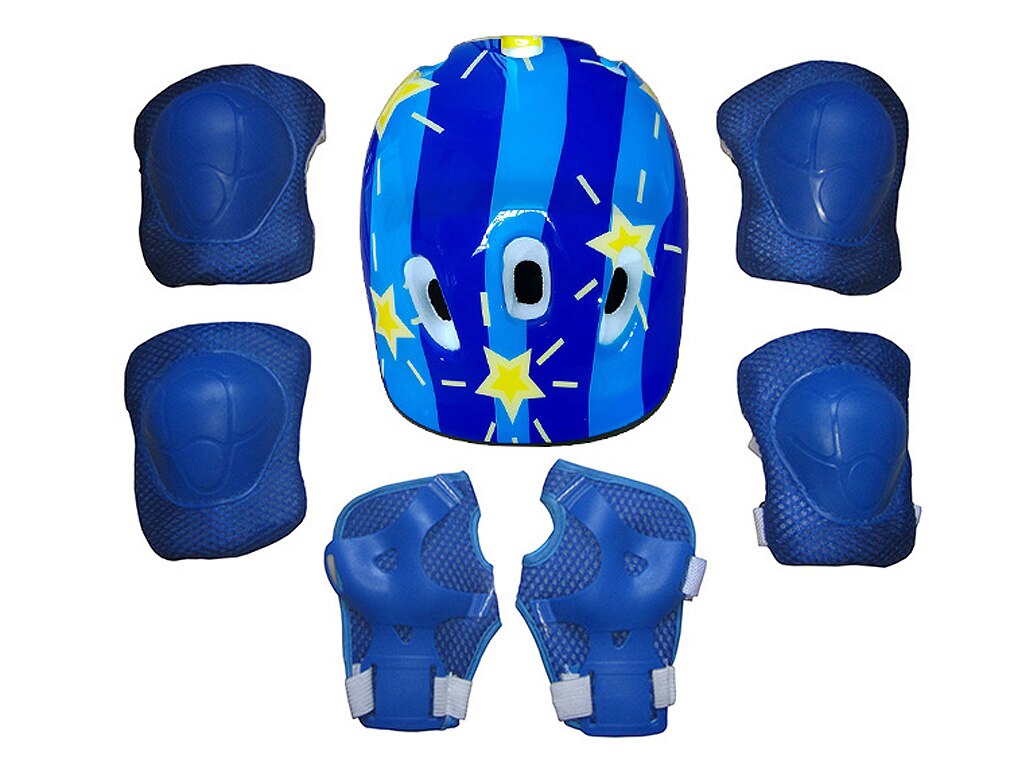 7 Stks/set Kids Rolschaatsen Fiets Helm Knie Pols Guard Elleboog Pad Set Voor Kinderen Fietsen Sport Beschermende Guard Gear set: J