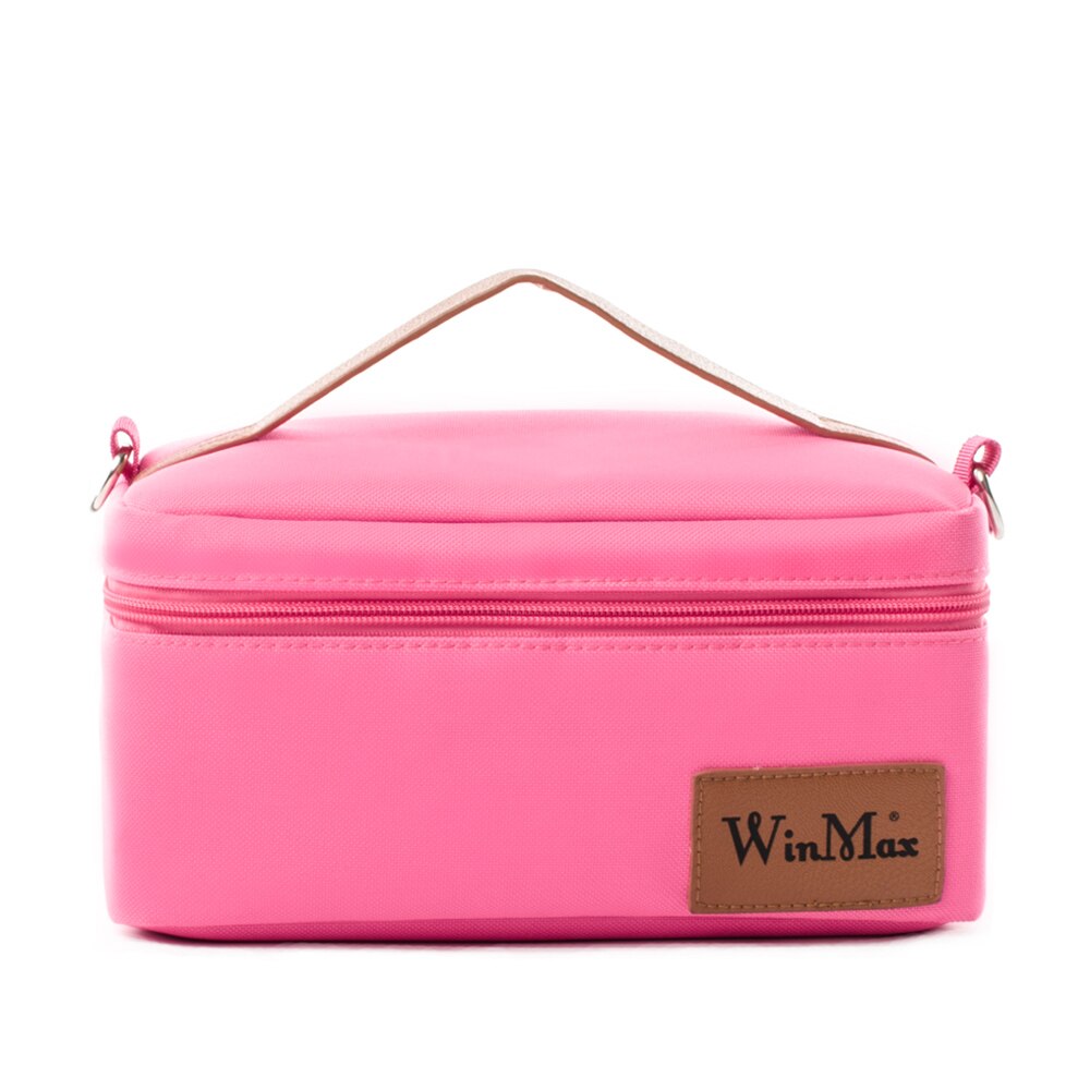 Winmax-sacs de déjeuner, noir thermiquement isolés, sortie d'usine, ensembles de boîtes de déjeuner quotidiens, aliments portables, garder un grand conteneur, sacs isothermes pour pique-nique: BX001-2RoseRed