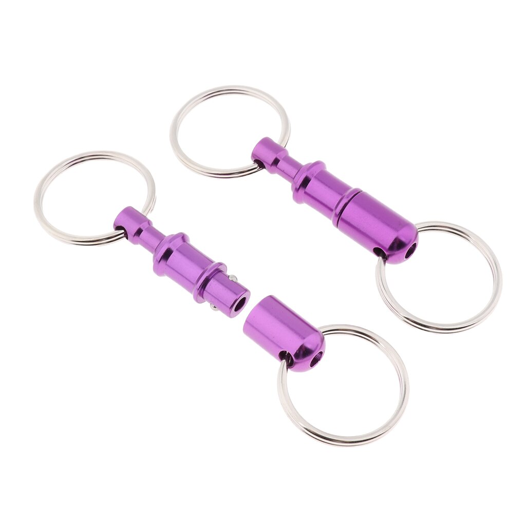 2 Stks/pak Quick Release Sleutelhanger Pull-Apart Afneembare Sleutelhanger Met Twee Zware Split Rings Key Accessoires: GRIJS