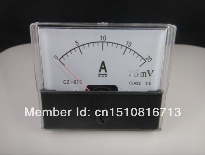 Analog Amp Panel Meter Current Ammeter DC 0-20A