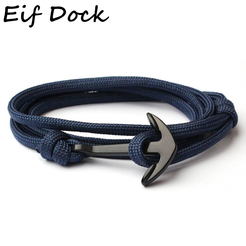 Eif Dock-pulsera hecha a mano en 15 colores para hombre y mujer, pulsera de ancla a la , accesorios de cuerda, joyería masculina,