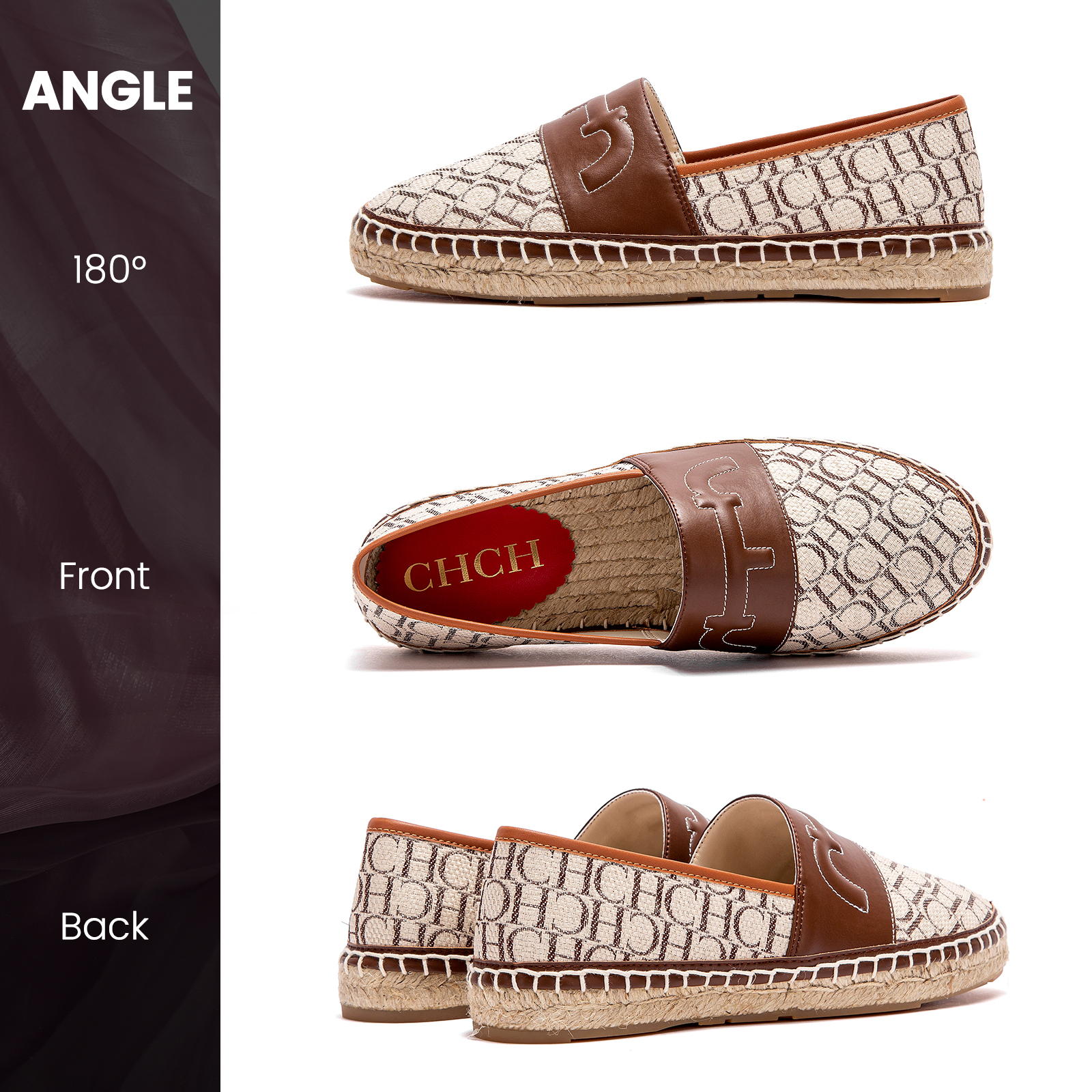 CHCH Flache Damenschuhe, neue handgefertigte Hanfboden, rutschfeste Damen-Strandschuhe