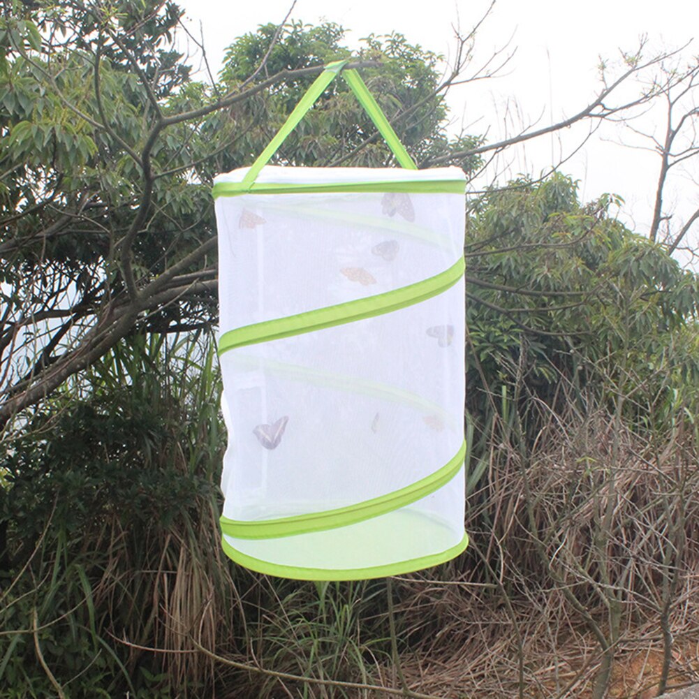 Mini fjäril bostäder livsmiljö insekt nät bur bugg terrarium bönsyrsa stick insekt fjäril cylindrisk popup bur låda