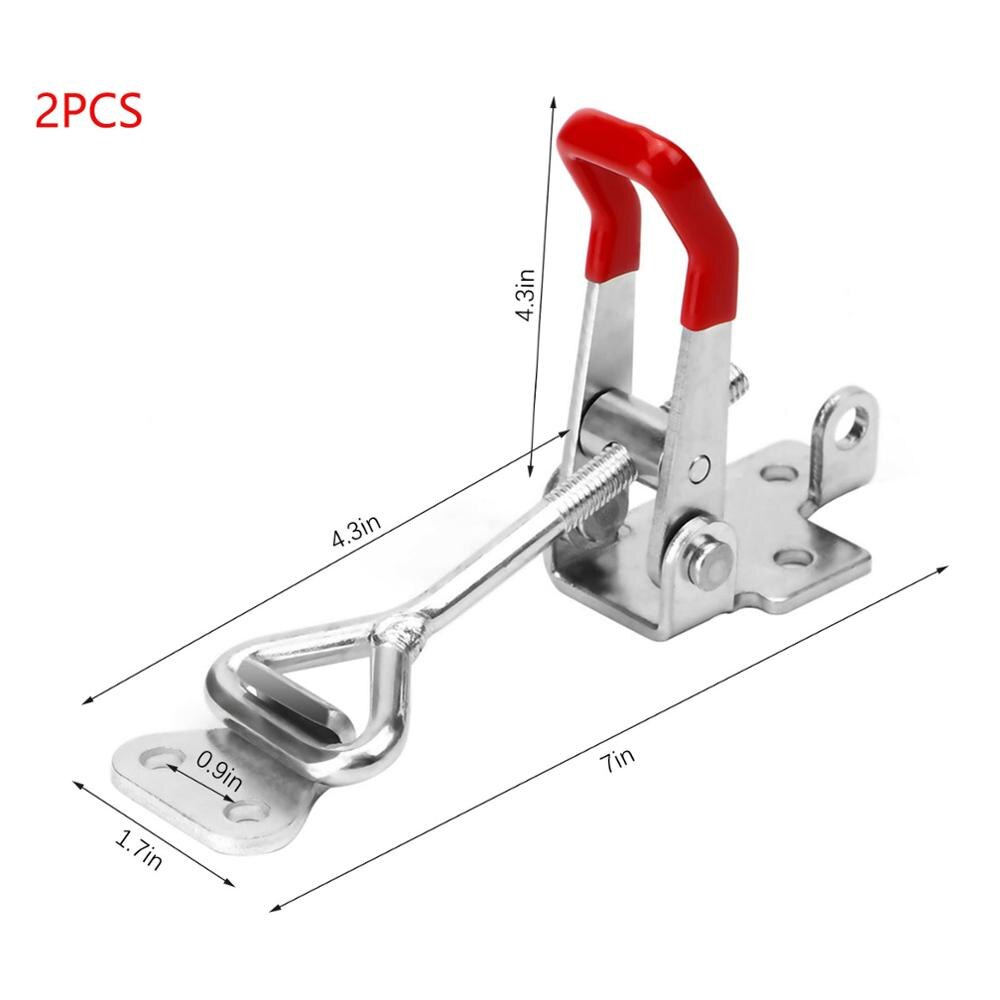 2PCS Metal Rubber Adjustable Latch Catch Toggle Clamp Furniture Hardware Cabinet Boxes Lever Handle Lock Hasp for Sliding Door: 4003