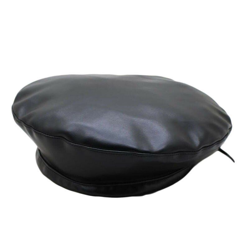 Naiset pu nahkabaretti ranskalainen taiteilija kevät pipo hattu vintage plain baretti hatut yksiväriset naisten nahkahatut: Musta