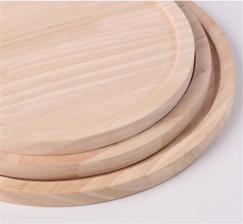 Wooden Pizza board Round with Hand Pan Baking Tray Stone Cutting Board Platter Pizza Bamboo Cake Bakeware Tools rejilla para