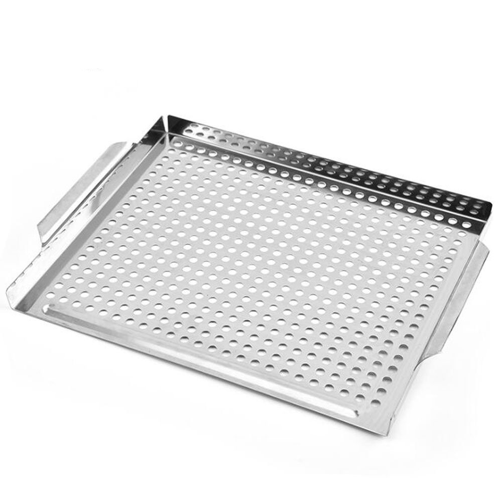 Bandeja de parrilla de acero inoxidable para hornear, cesta para parrilla de verduras, rejilla para barbacoa, utensilios para Wok para barbacoa