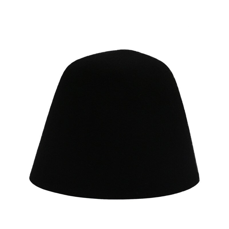 Hat Women Fisherman Hat Autumn And Winter Outdoor Wool Bucket Hat Japanese Solid Color Bell Shaped Cap Men Bucket Hat: 07