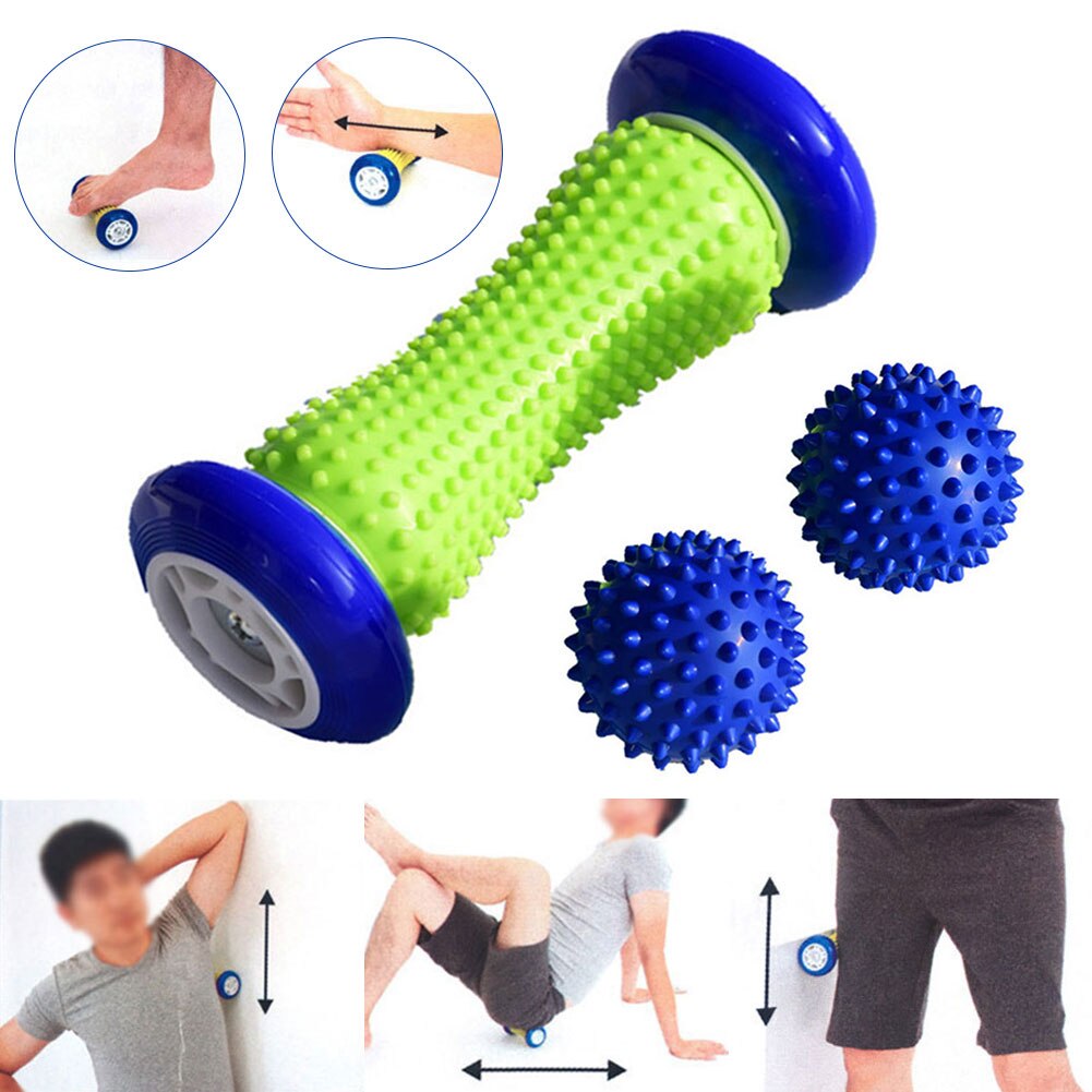 Massage Ball Set Foot Roller Hand Back Gym Fitness Training Relax Muscle Body Therapy Health Care Pain Relief Plantar Fasciitis