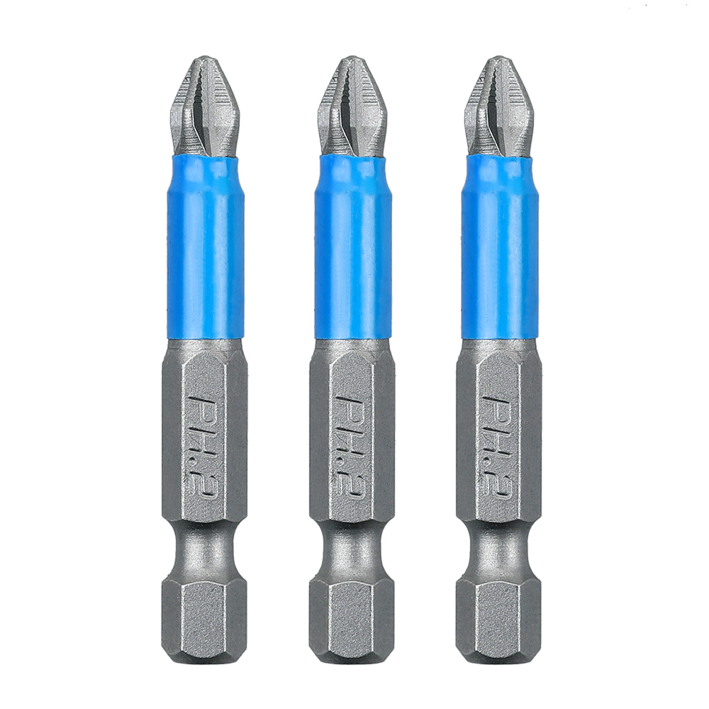 3/5/10Pcs 50mm PH2 Cross bit drill Head Screwdriver Bits Hand Tools Anti Slip Electric Hex Shank Magnetic Screwdriver Drill Bit: 3pcs