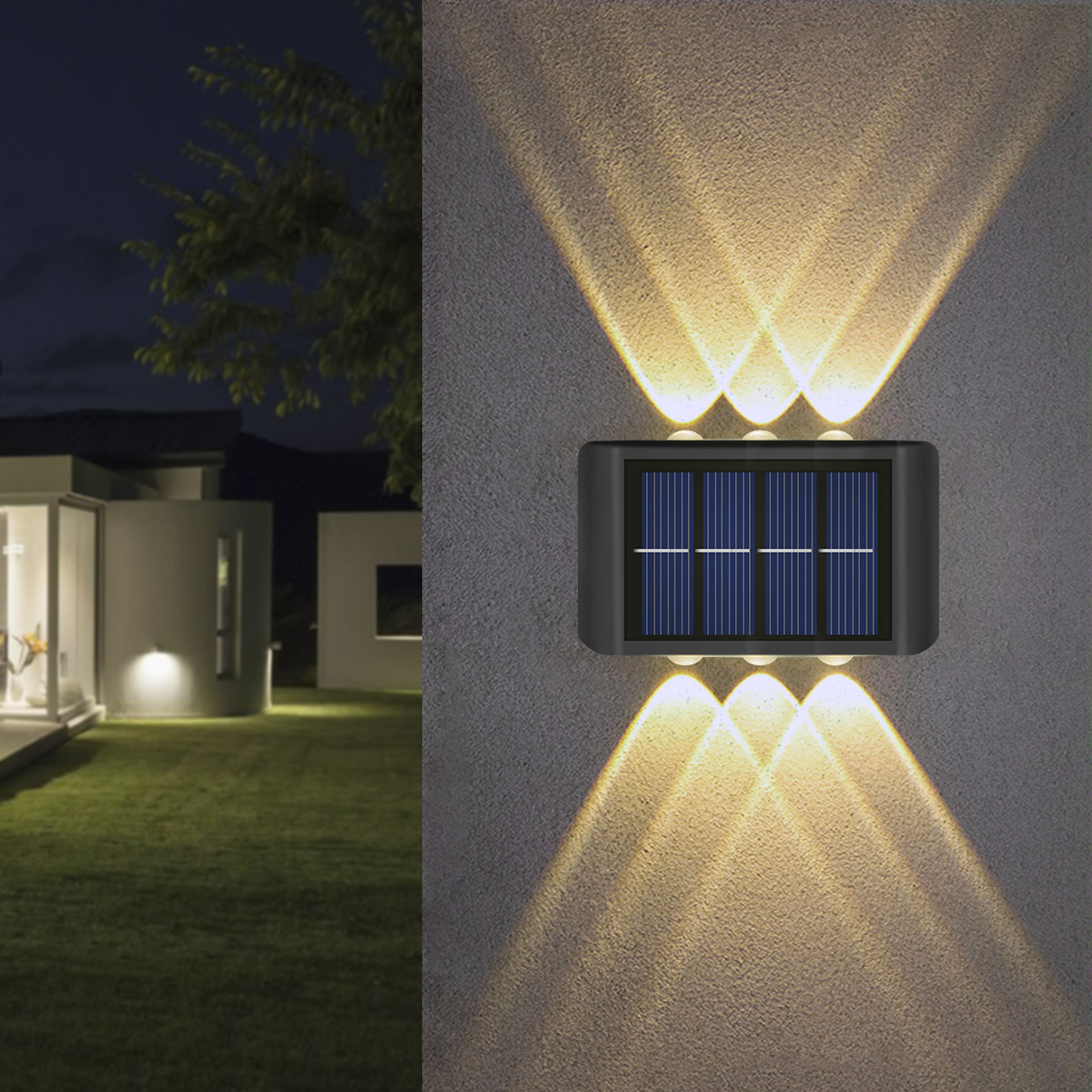 Væglampe solar led lys udendørs hegn lyser hus og have vandtæt sconce lampe havedekoration sol gadelampe