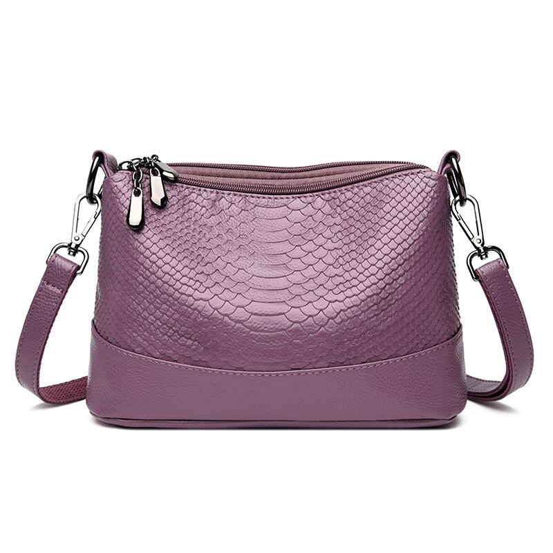 Women's Shoulder Bag Small Crocodile pattern Mother's Messenger Bags Lady Handbag Simple Female Crossbody Bag Black: Purple