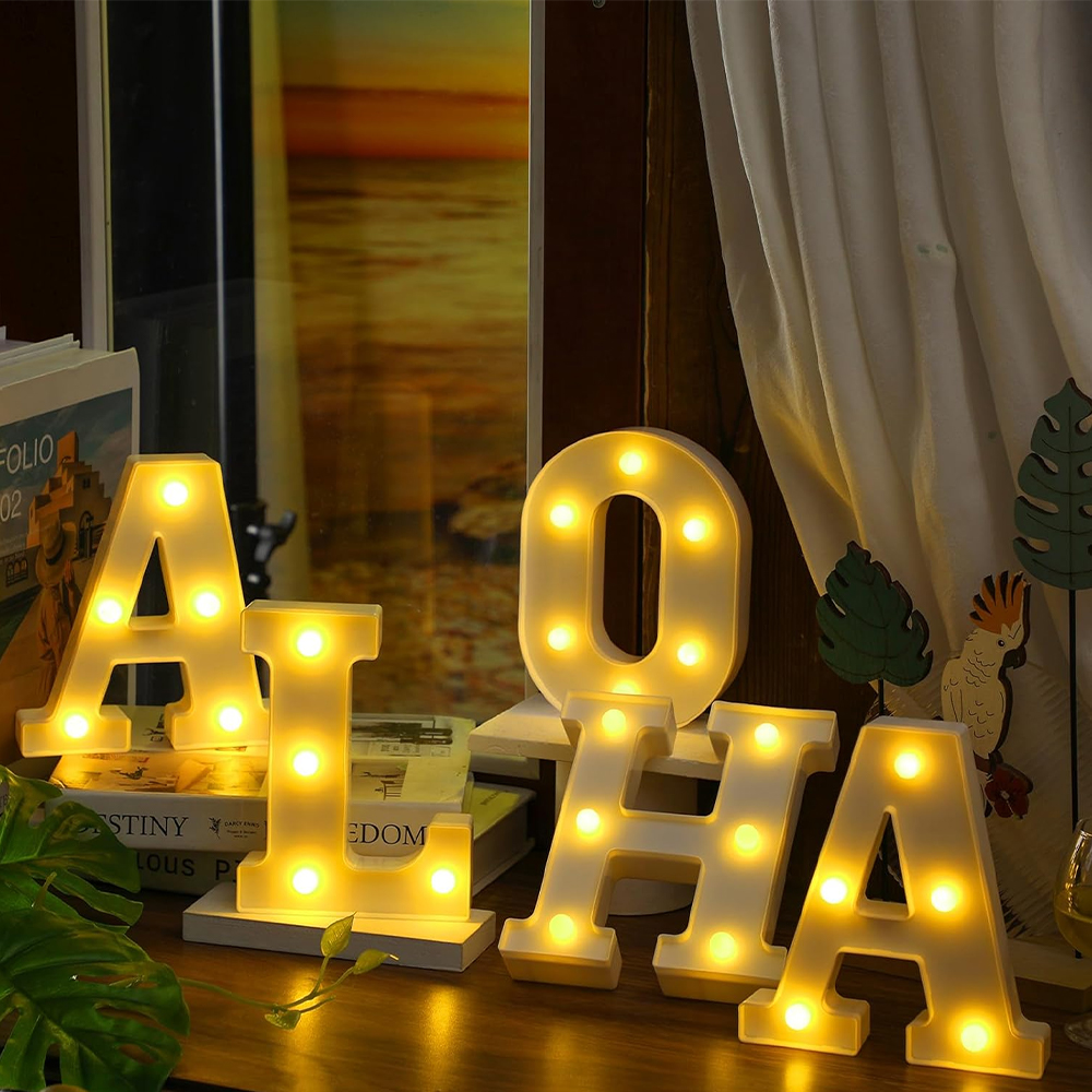 1pc Decorative Letter Led Light Emitting Decoration Battery Night Light Used For Family Weddings Birthdays Parties Letter Lights