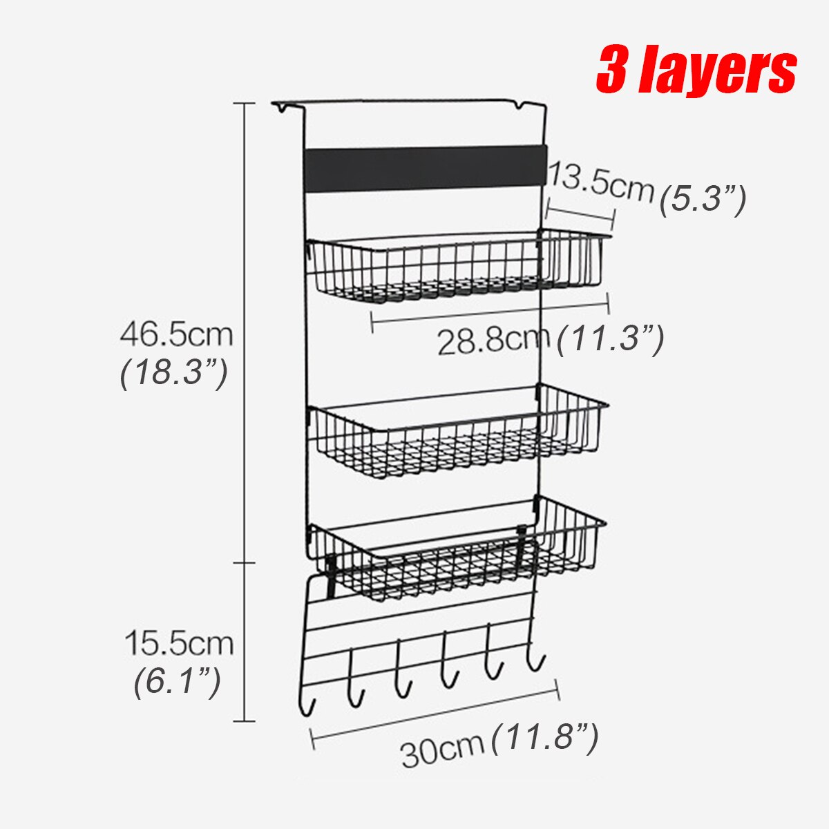 Estante de refrigerador estante lateral soporte lateral multifuncional suministros de cocina estantes de almacenamiento de nevera de múltiples capas para el hogar: 3 layers
