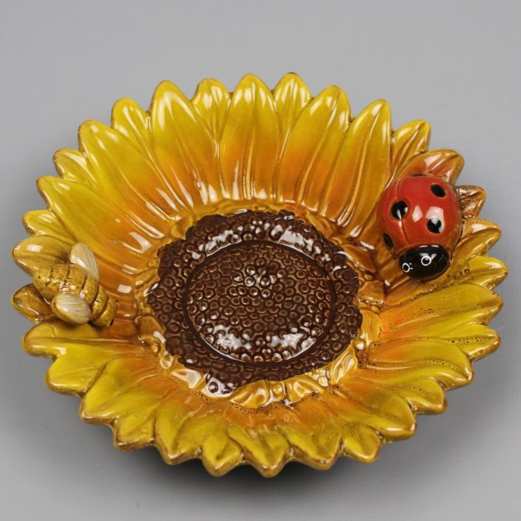 Flower sunflower Ceramic Smoke Rolling tray Desktop Crafts home Decoration accessories